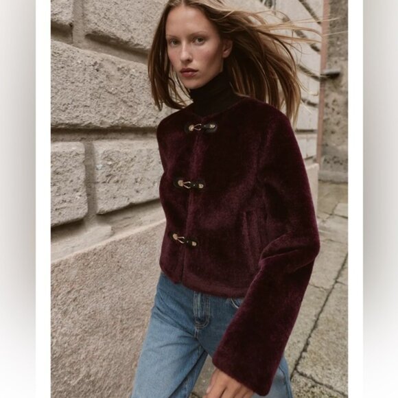 Zara DOUBLE-FACED TOGGLE JACKET - Picture 5 of 7